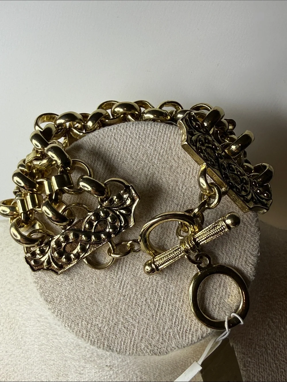 NWT 2028 offshoot of 1928 Classic Polished Gold Multi-Row Link Bracelet figure 8